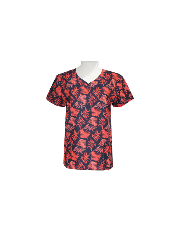 250 GSM Polyester 92% Spandex 8% V Neck Printed Medical Scrubs Anti-bacteria Wrinkle-free